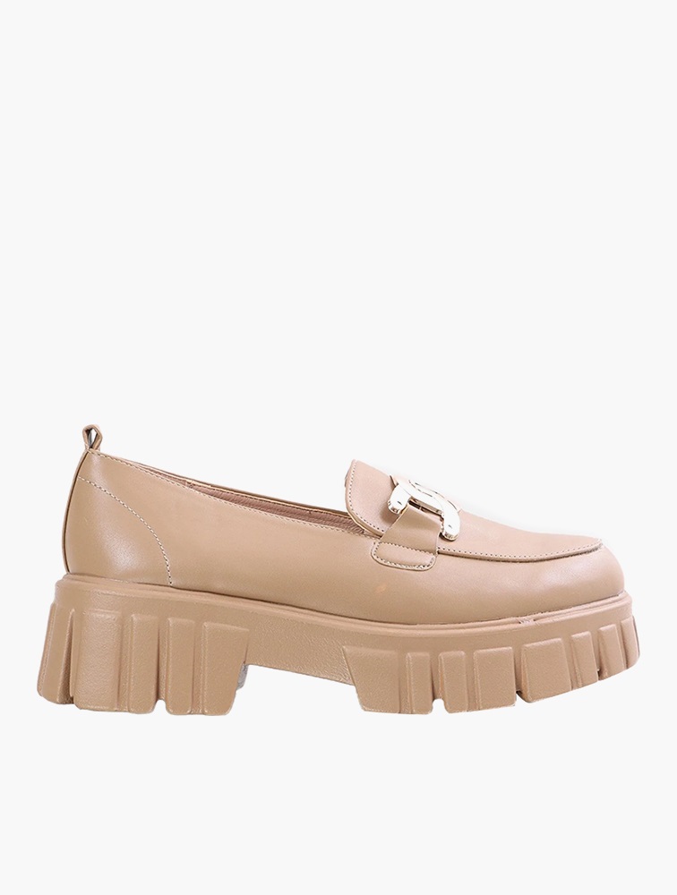 MyRunway | Shop Seduction Taupe Boyfriend Shoes for Women from